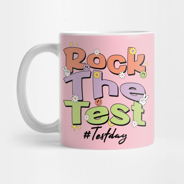 Rock The Test Retro Motivational Design for Students & Teachers by ArtistTee ⭐⭐⭐⭐⭐
